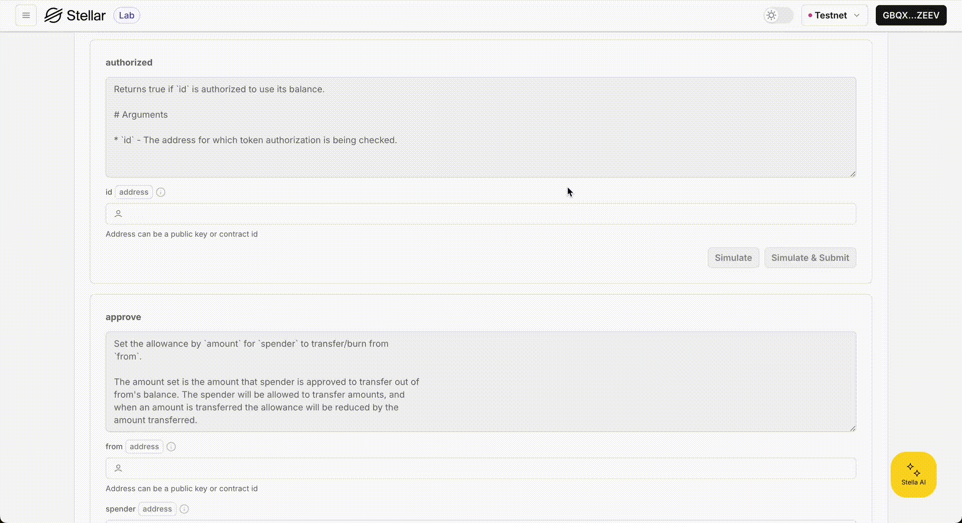 Lab: Contract Explorer: Invoke Contract